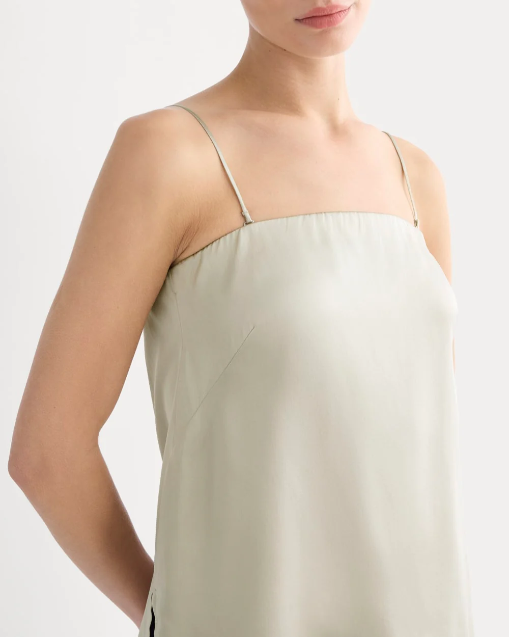 Thin Strap Cami in Silk Charmeuse | Peyote - Image 4