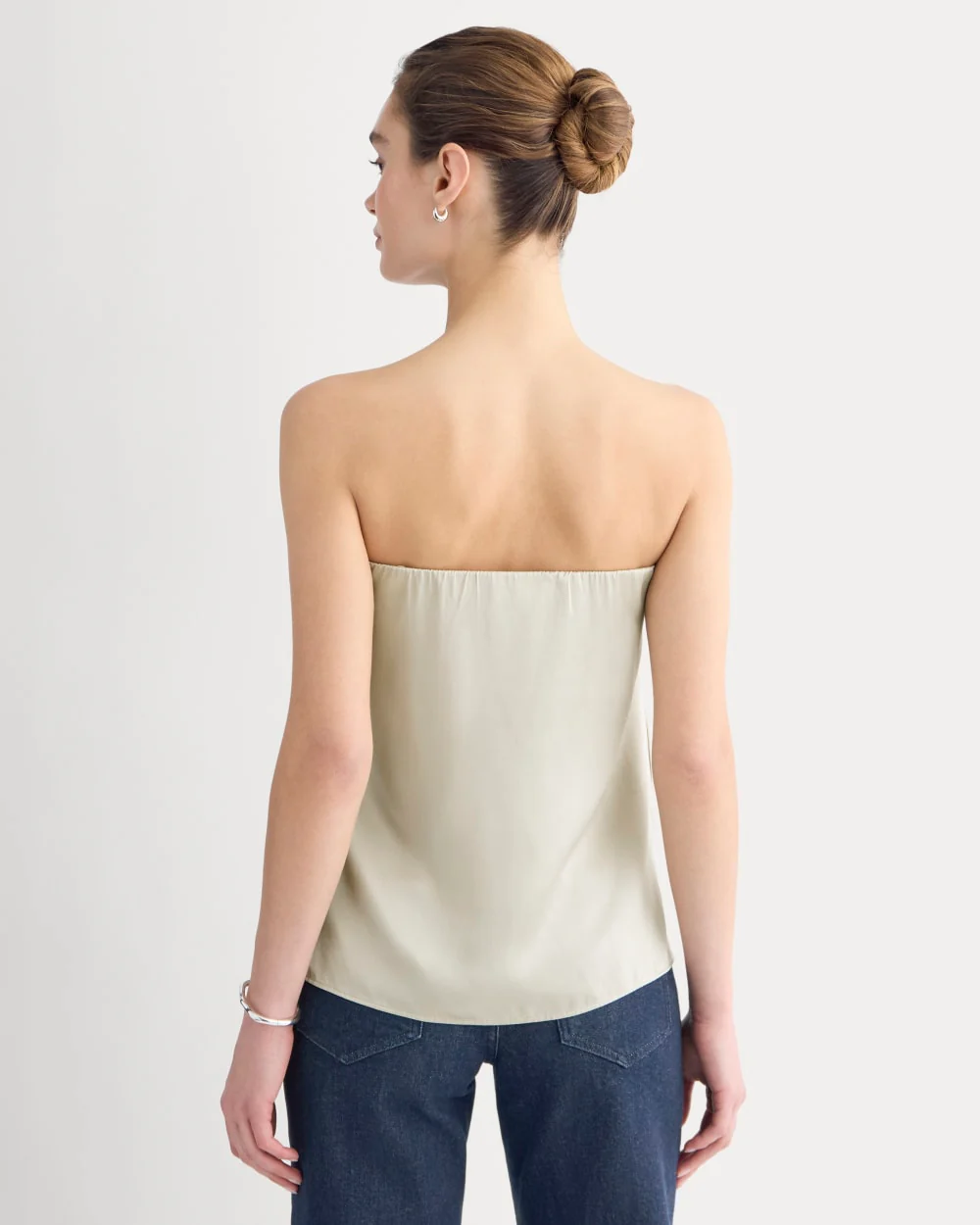 Thin Strap Cami in Silk Charmeuse | Peyote - Image 5