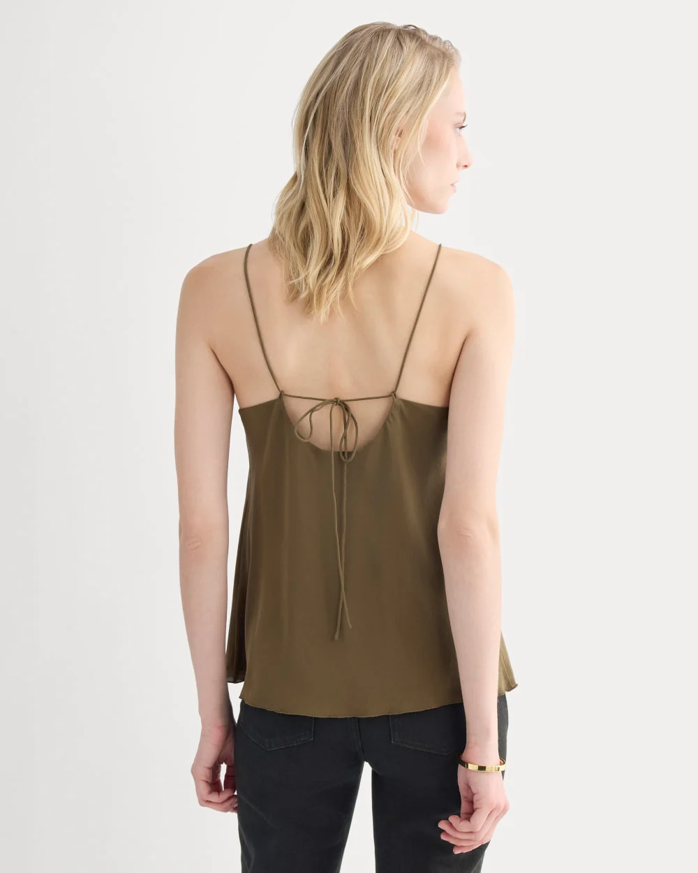 The Tie Back Cami in Washable Silk | Beech - Image 5