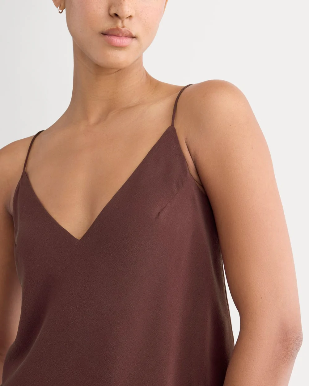 The Tie Back Cami in Washable Silk | Deep Plum - Image 4