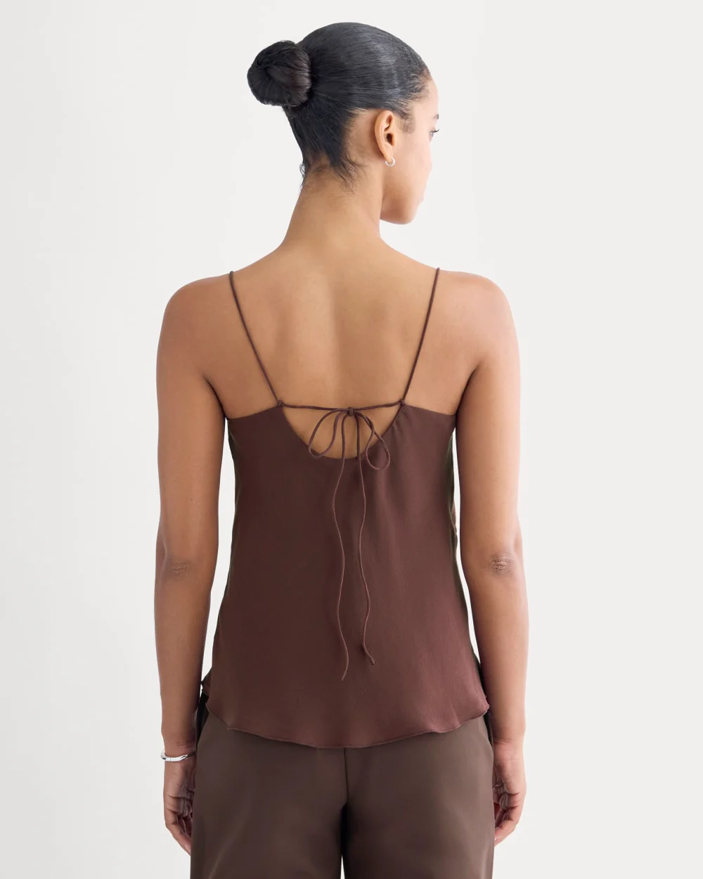 The Tie Back Cami in Washable Silk | Deep Plum - Image 5