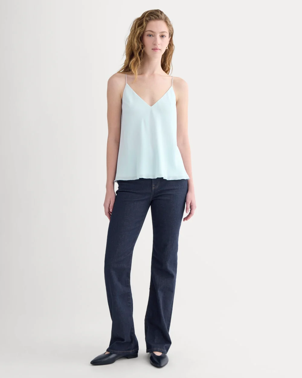 The Tie Back Cami in Washable Silk | Skywriting - Image 4