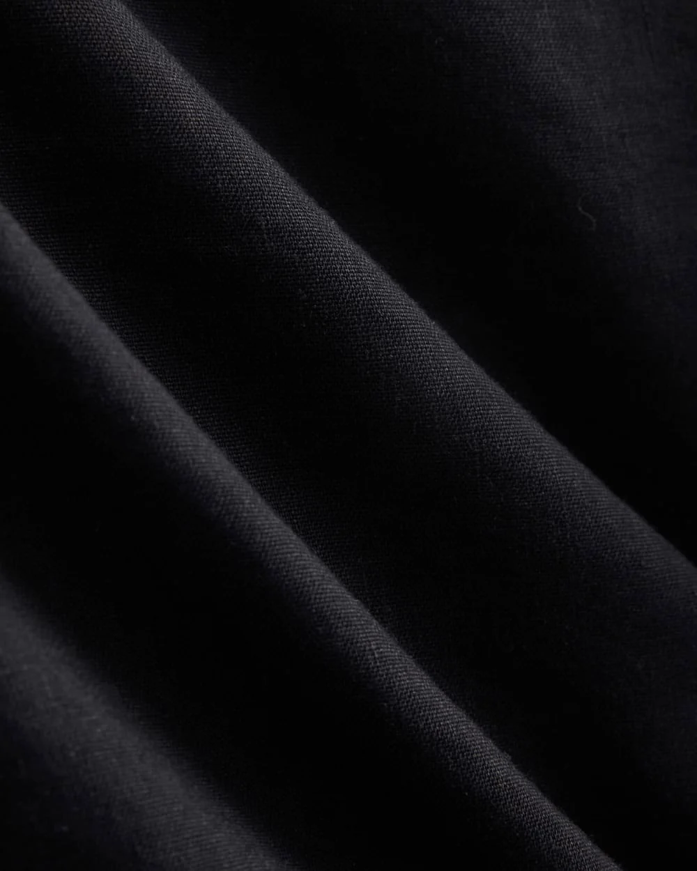 Tie-Neck Dress in Stretch Linen | Black - Image 8