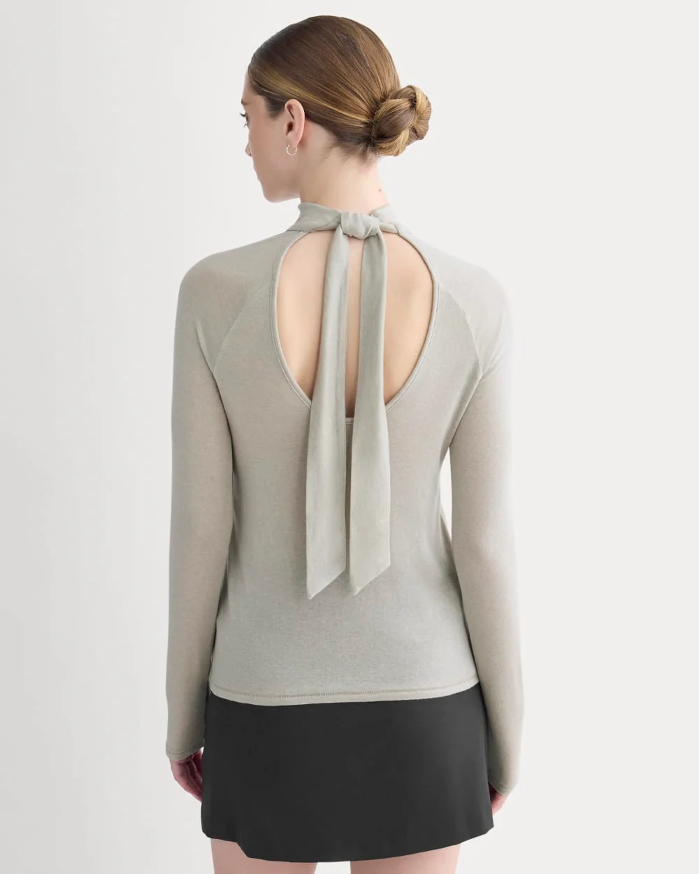 Tie-Neck Top in Butterluxe | Heather Wheat - Image 5