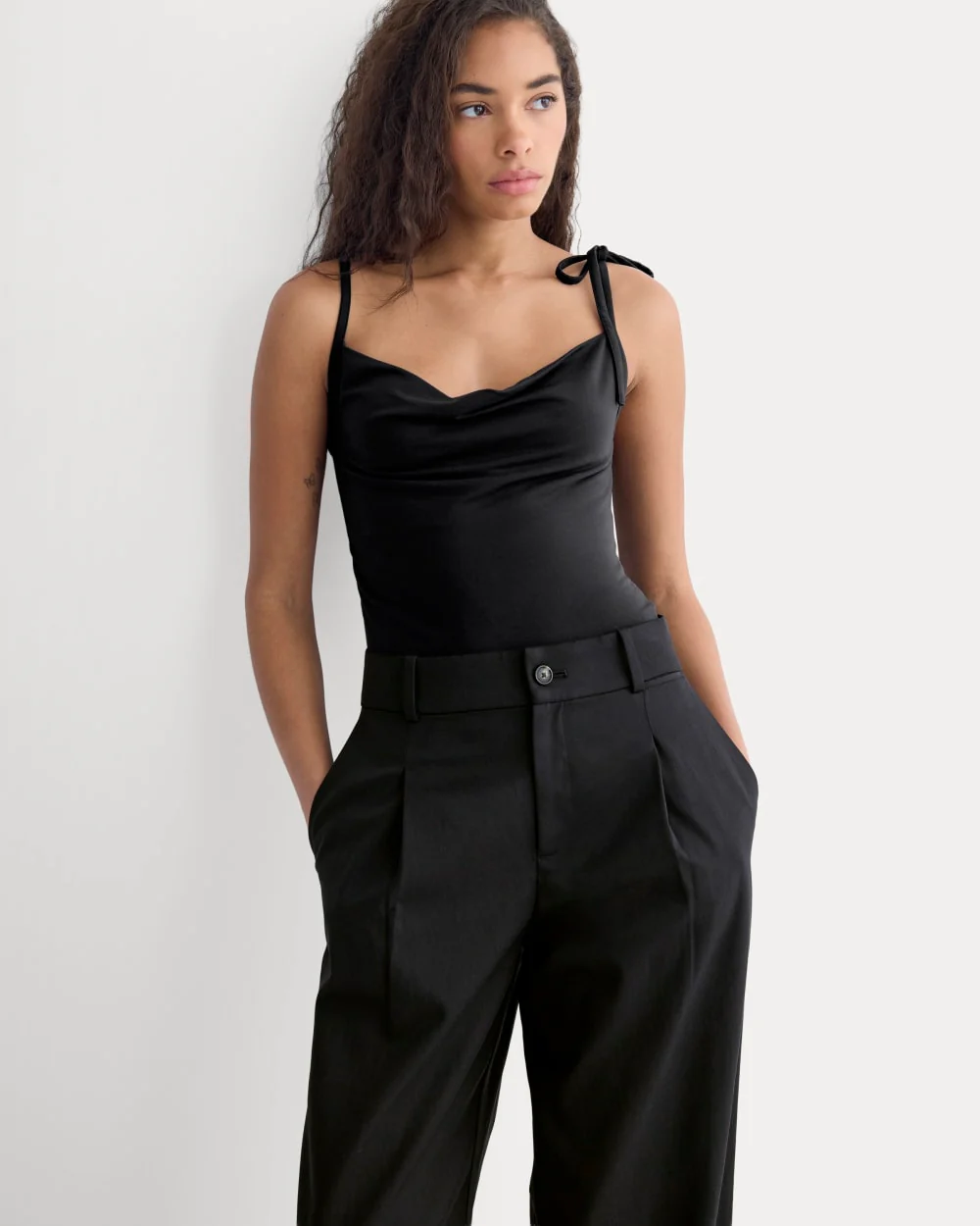 Tie-Shoulder Tank | Black - Image 4
