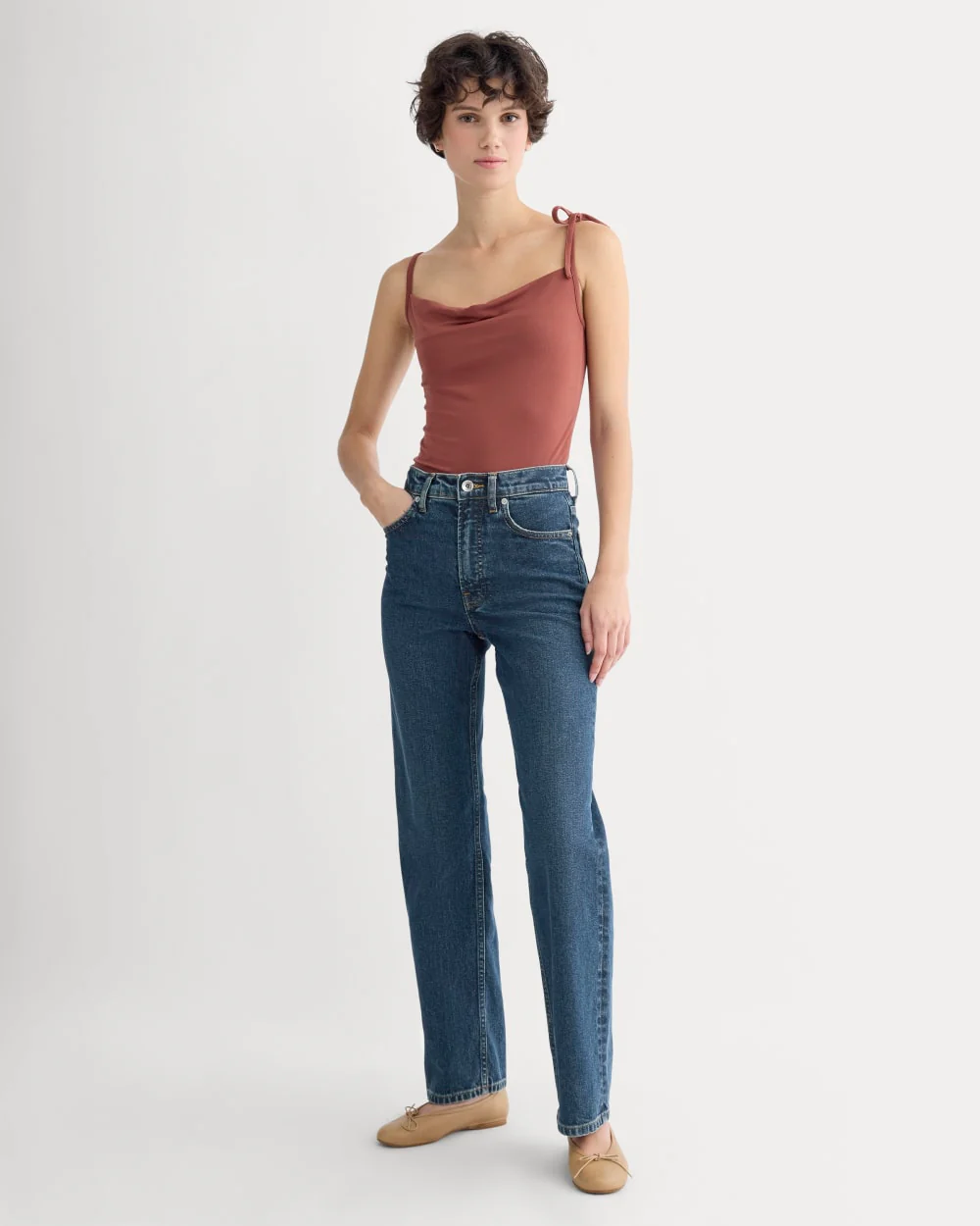 Tie-Shoulder Tank | Henna Red - Image 3