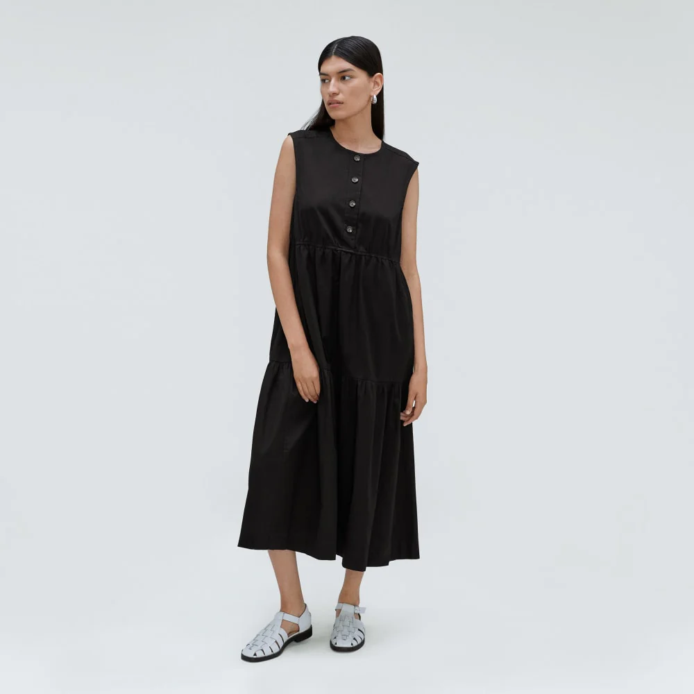 The Tiered Midi Dress | Black - Image 2
