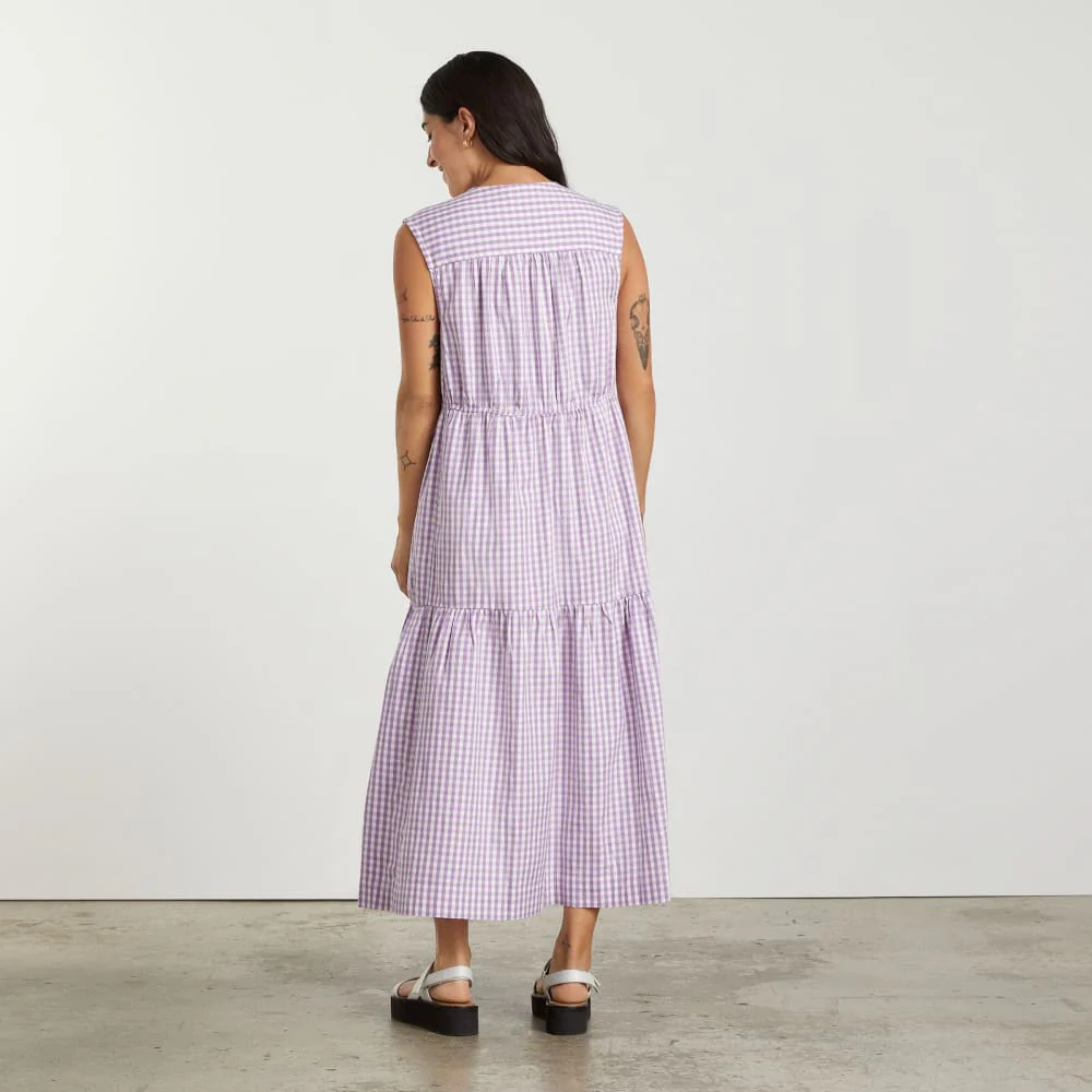 The Tiered Midi Dress | Orchid Gingham - Image 5
