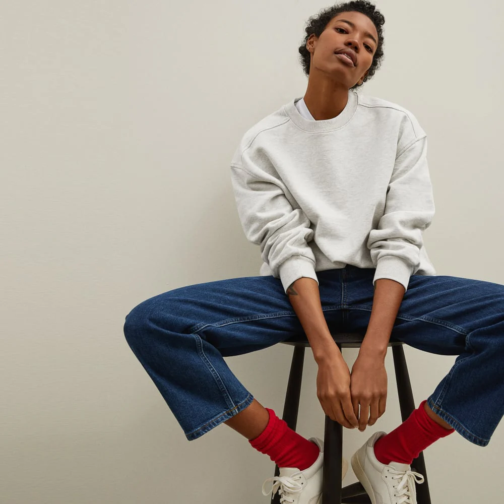 The Track Oversized Crew | Light Heather Grey - Image 4