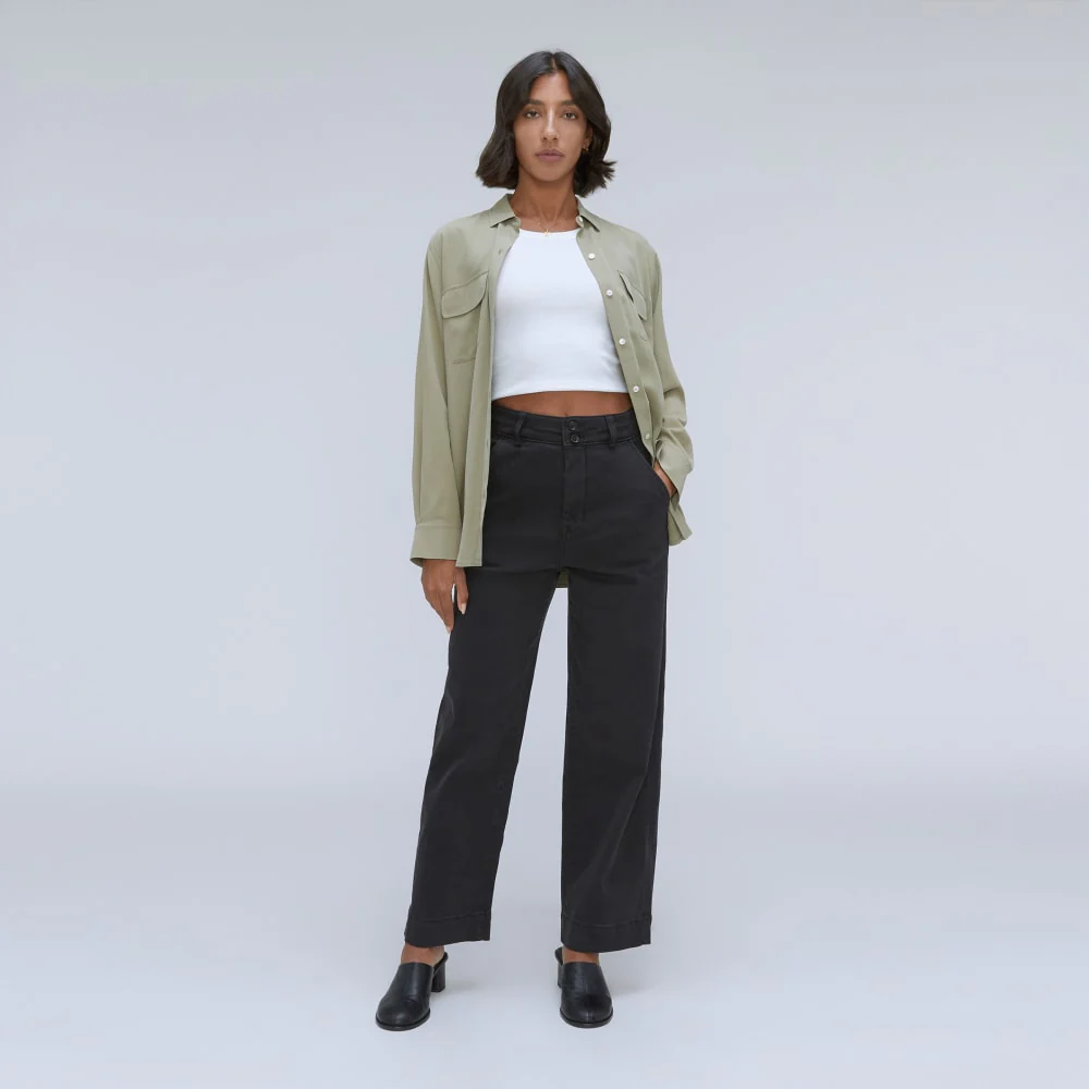 The Organic Wide-Leg Pant | Black