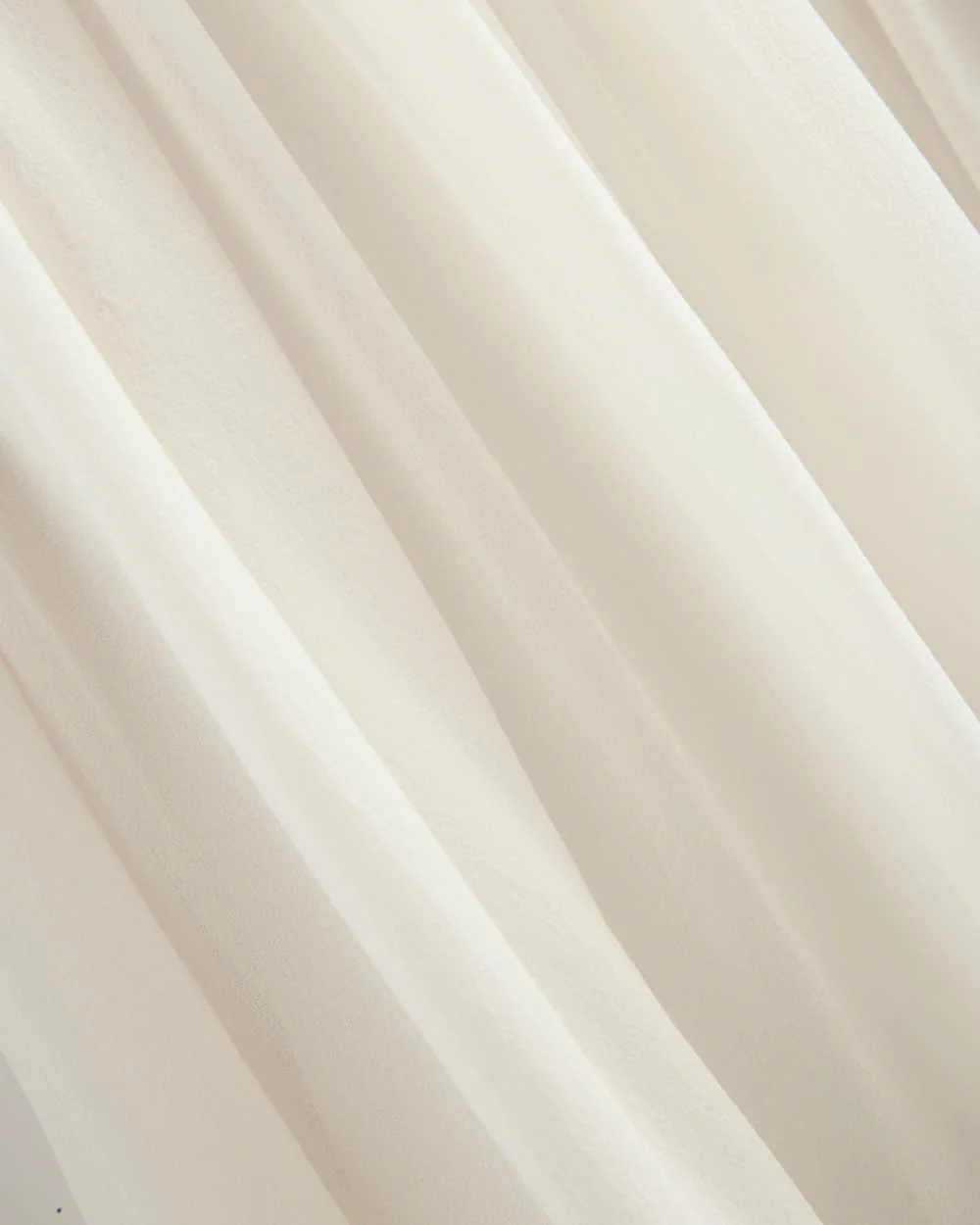 Twisted Pleated Mini Dress in Silk Georgette | Bone - Image 6