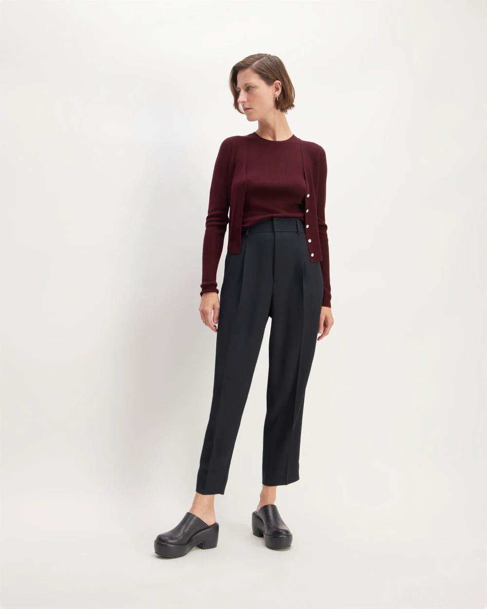 The Cardigan in Ultrasoft Merino | Burgundy - Image 3
