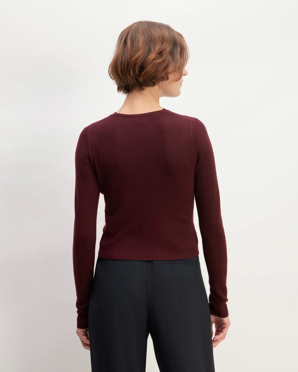 The Cardigan in Ultrasoft Merino | Burgundy - Image 6