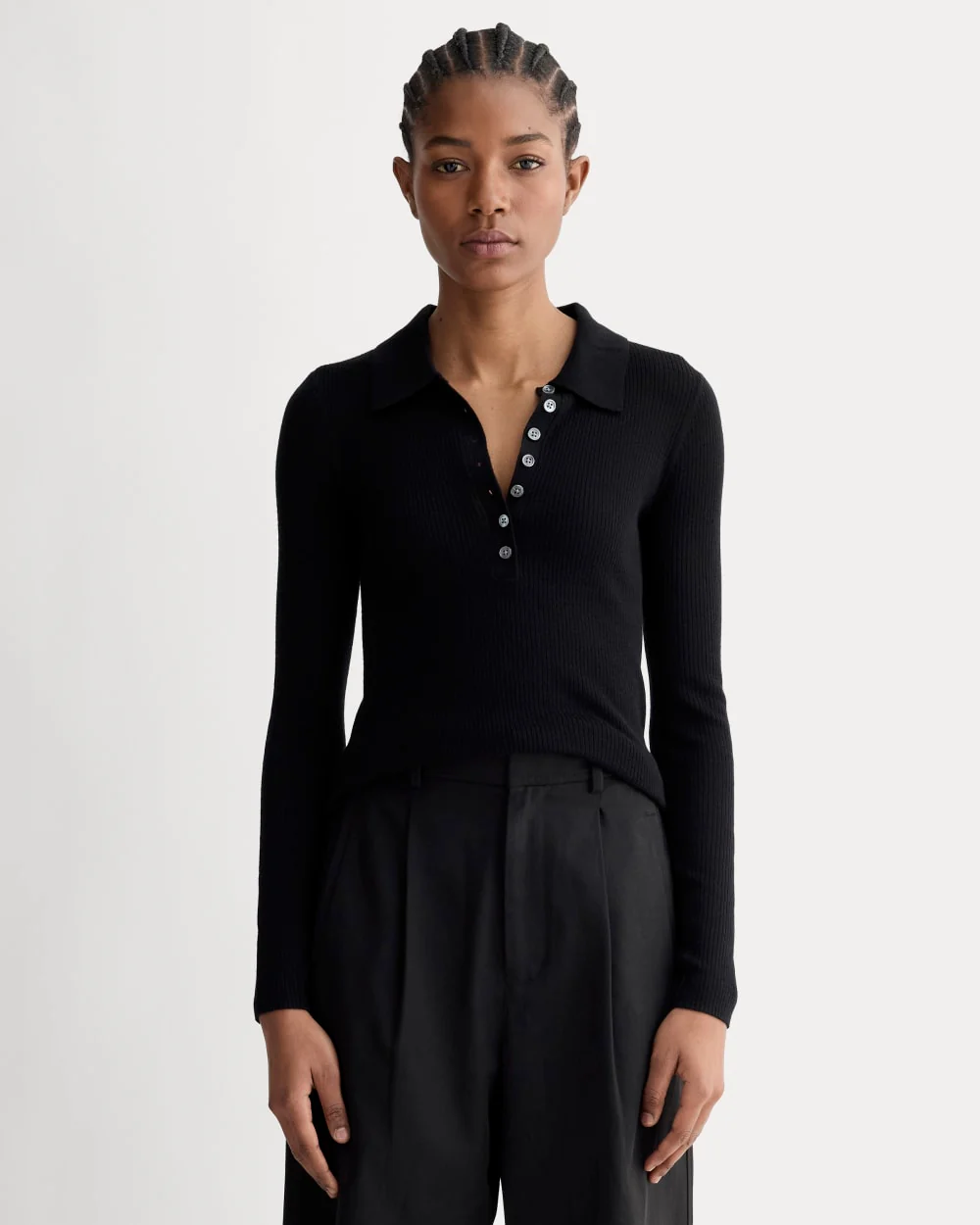 The Polo in Ultrasoft Merino | Black