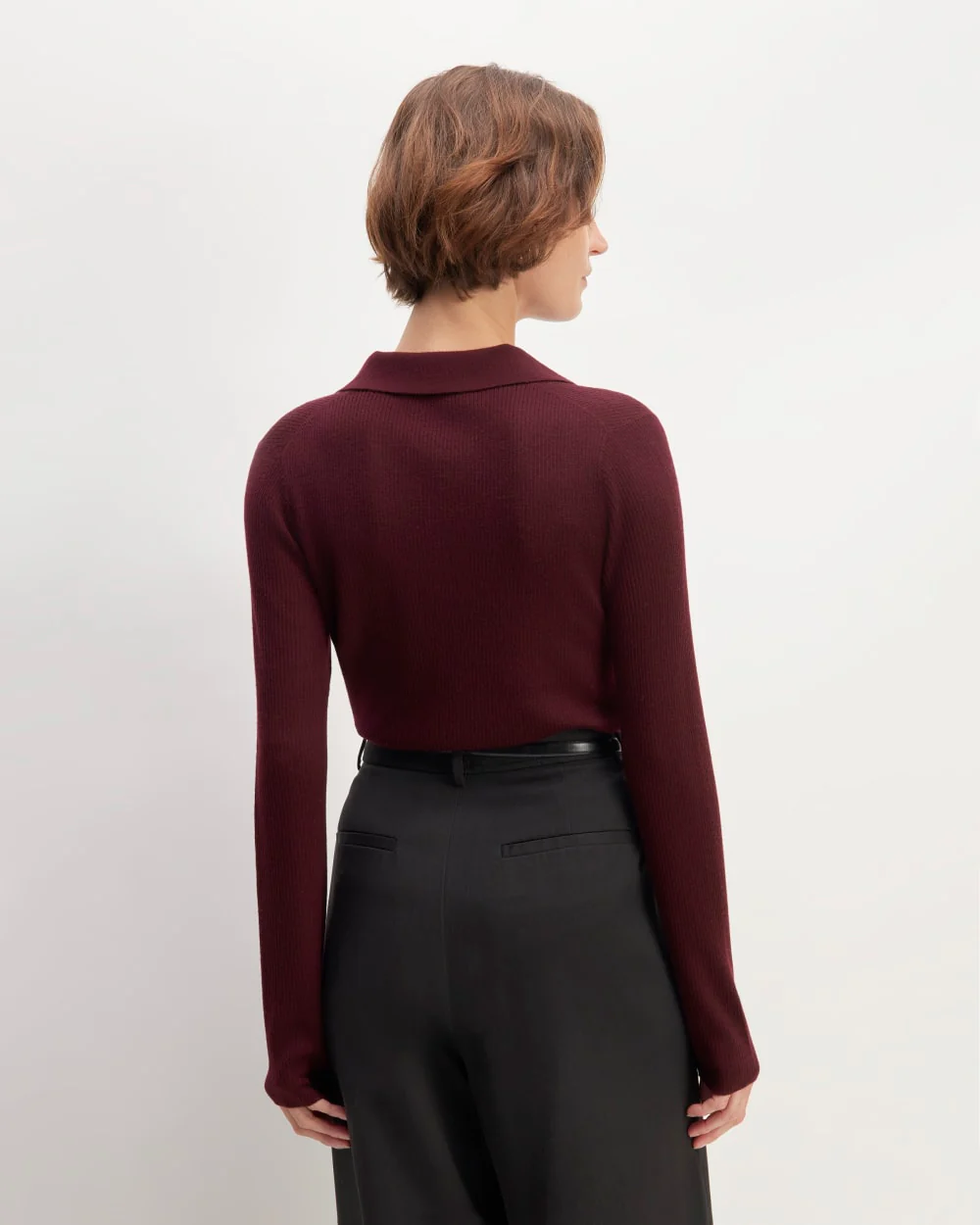 The Polo in Ultrasoft Merino | Burgundy - Image 6