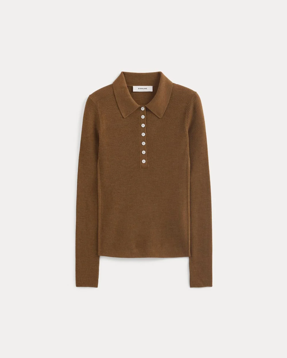 The Polo in Ultrasoft Merino | Heathered Toffee - Image 2