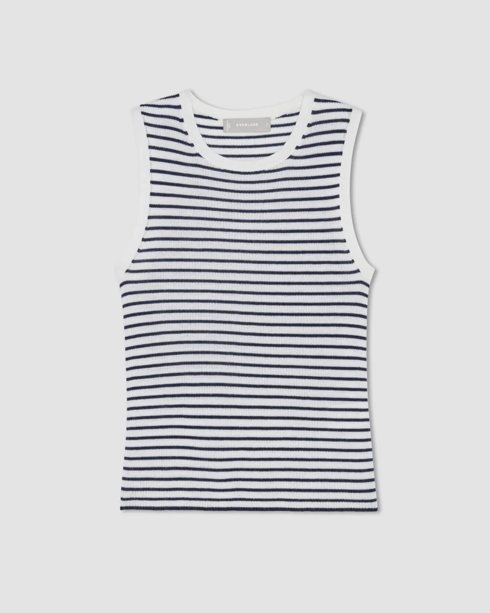 The Tank in Ultrasoft Merino | Bone/Navy - Image 2