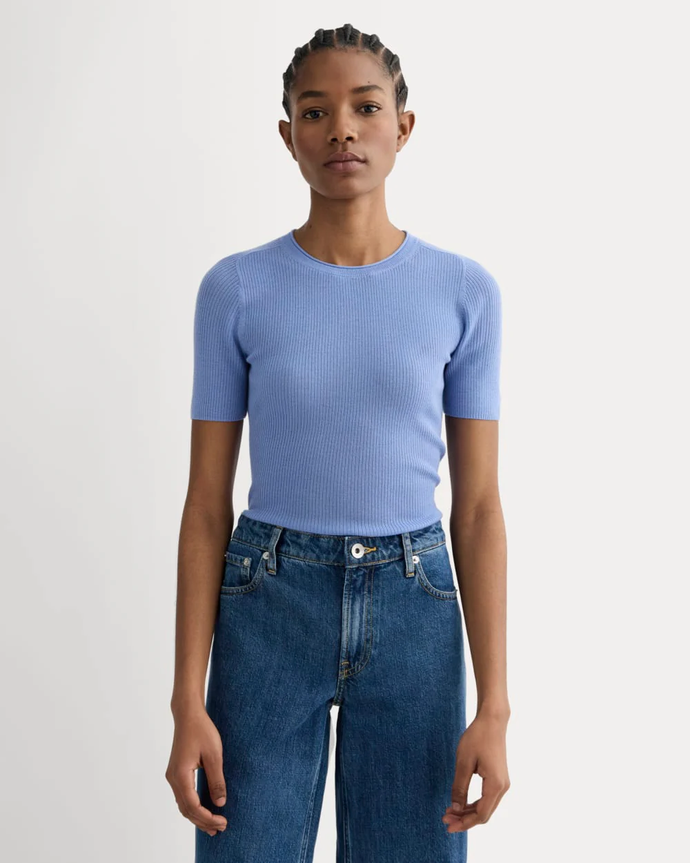 The Sweater Tee in Ultrasoft Merino | Bluebell