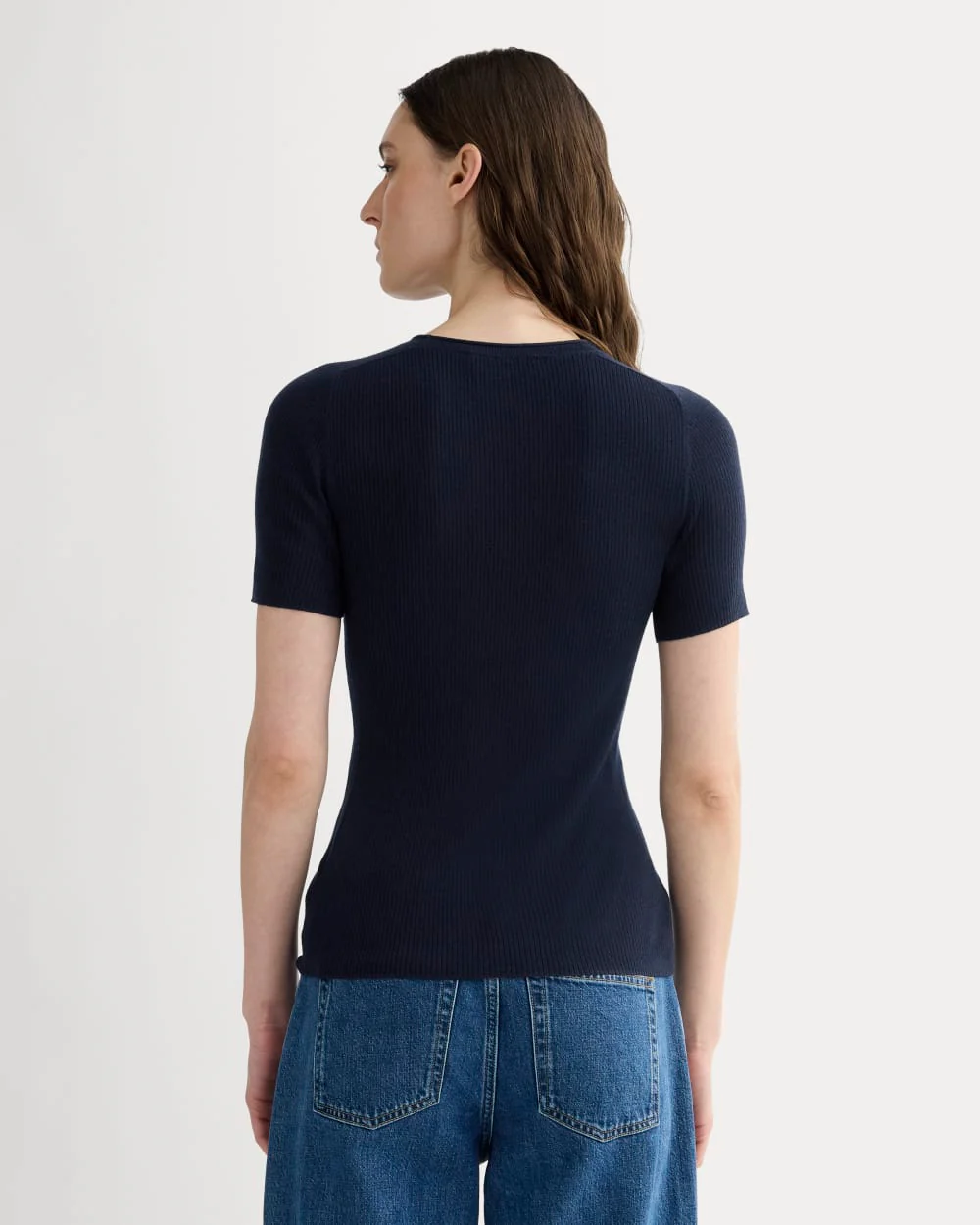 The Sweater Tee in Ultrasoft Merino | Navy - Image 5