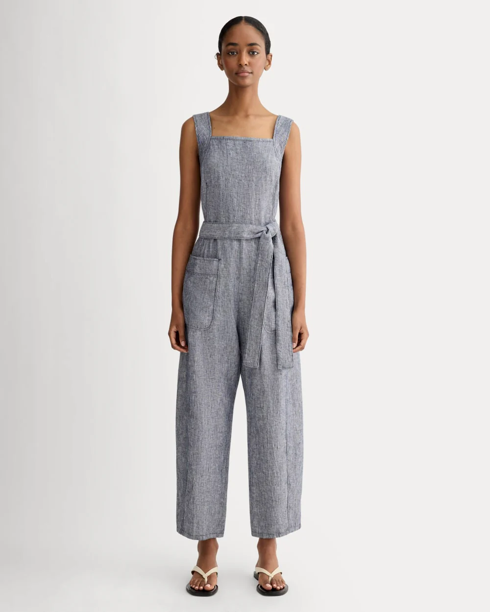 The Utility Coverall in Linen | Navy Chambray