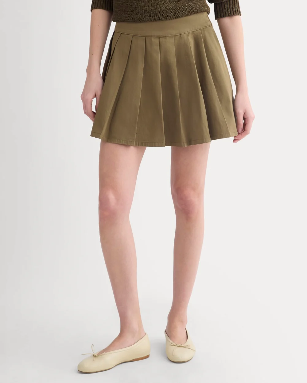 Utility Pleated Mini Skirt | Olive - Image 3