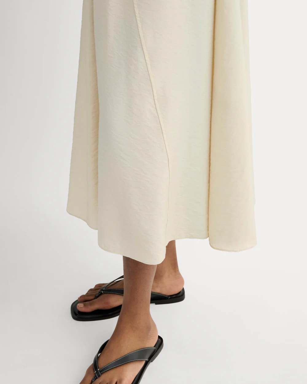 The V-Neck Dress in SoftLuxe | Sandshell - Image 5