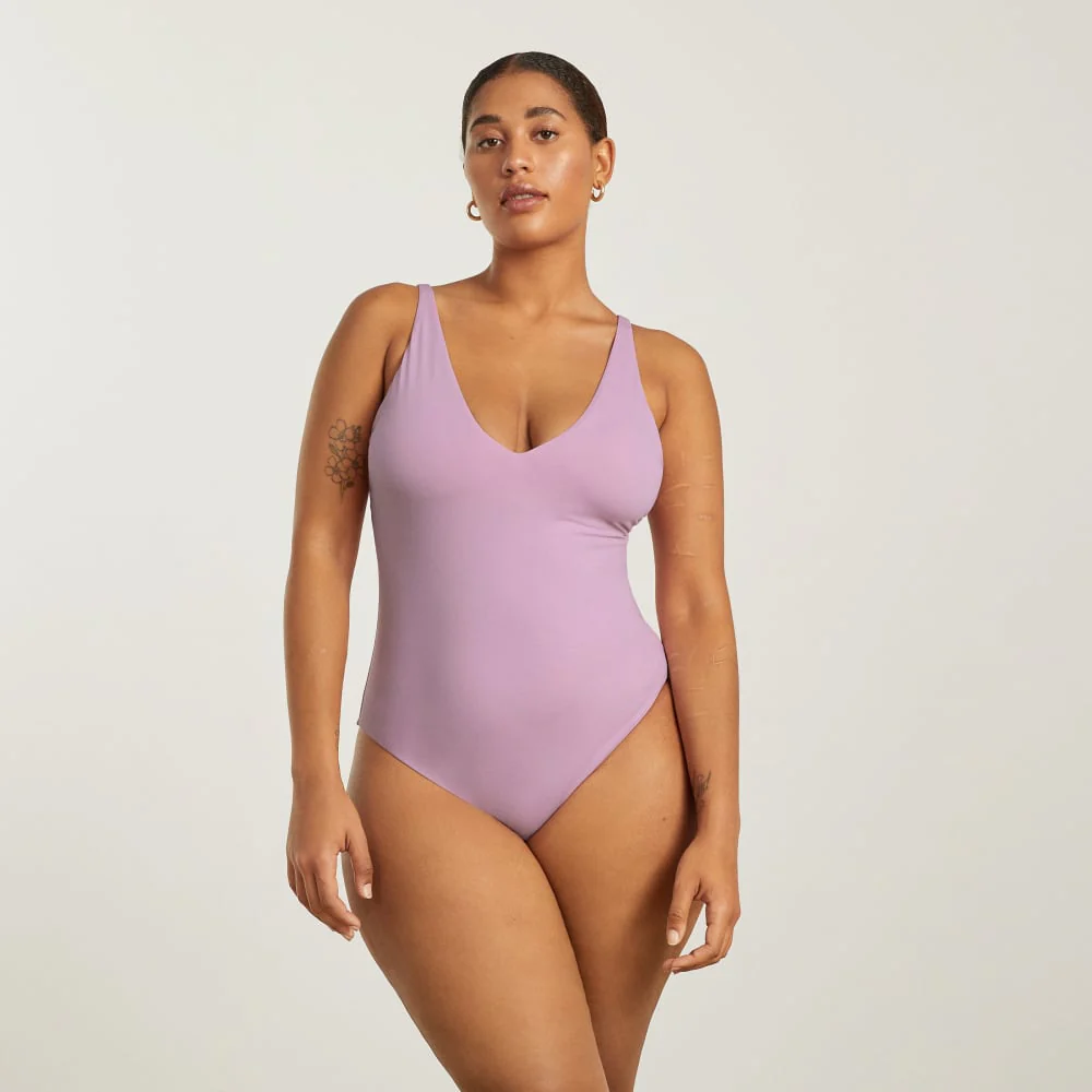 The V-Neck One-Piece | Lilac - Image 2