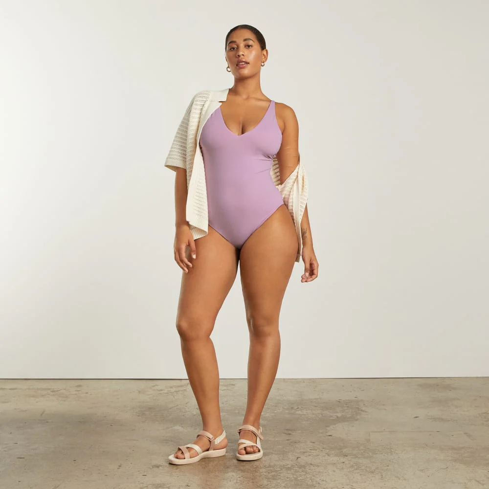 The V-Neck One-Piece | Lilac - Image 4