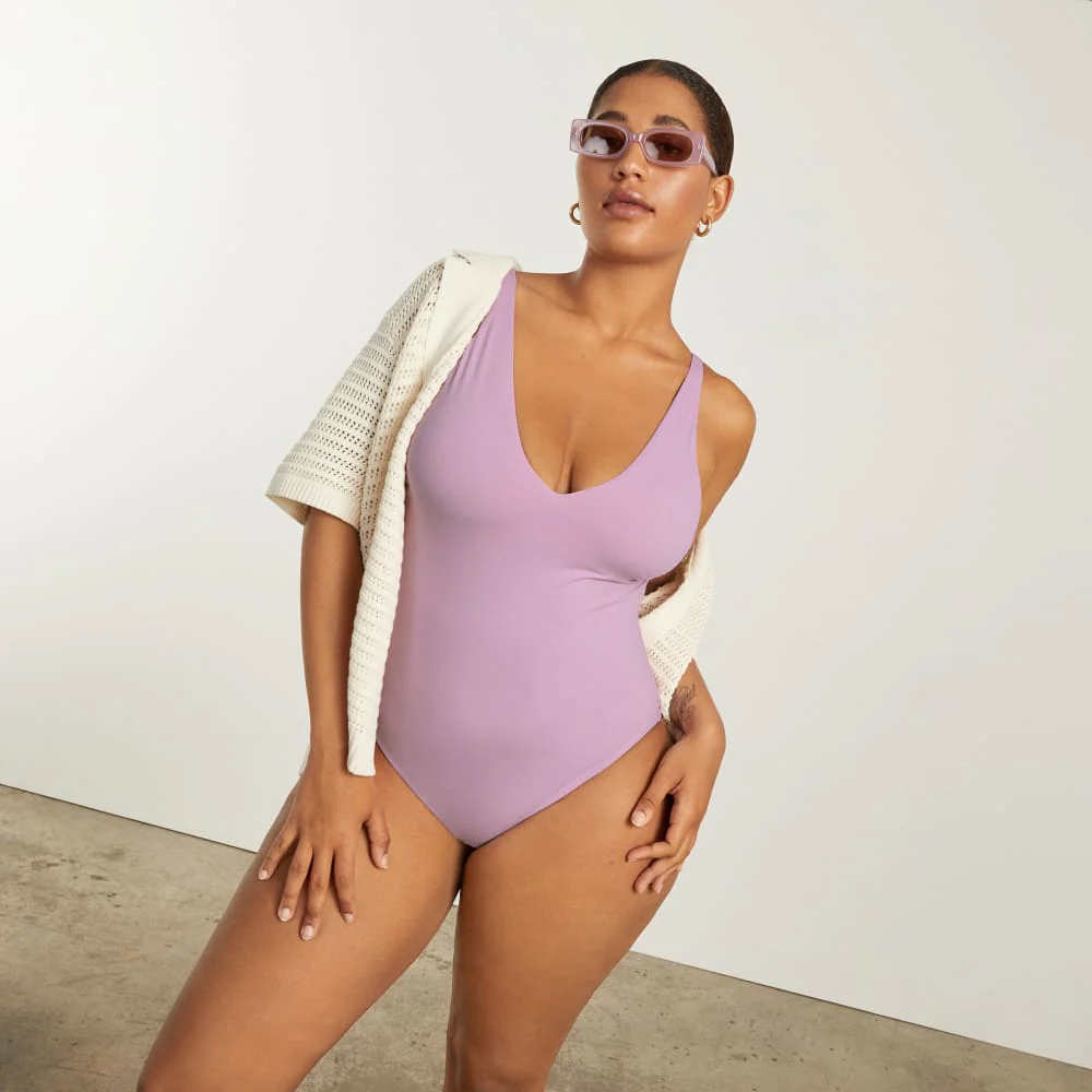 The V-Neck One-Piece | Lilac - Image 6