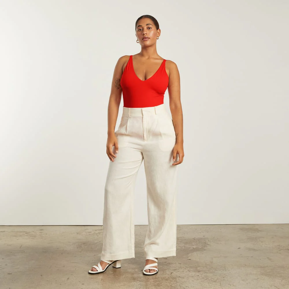 The V-Neck One-Piece | Bright Red - Image 6