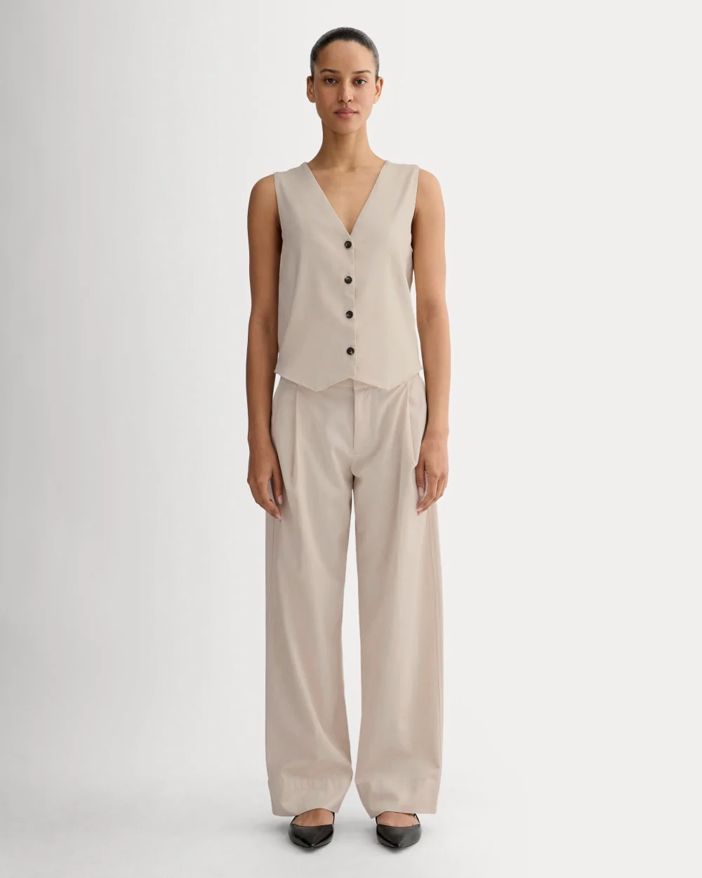 The Vest in Stretch Linen | Birch - Image 3