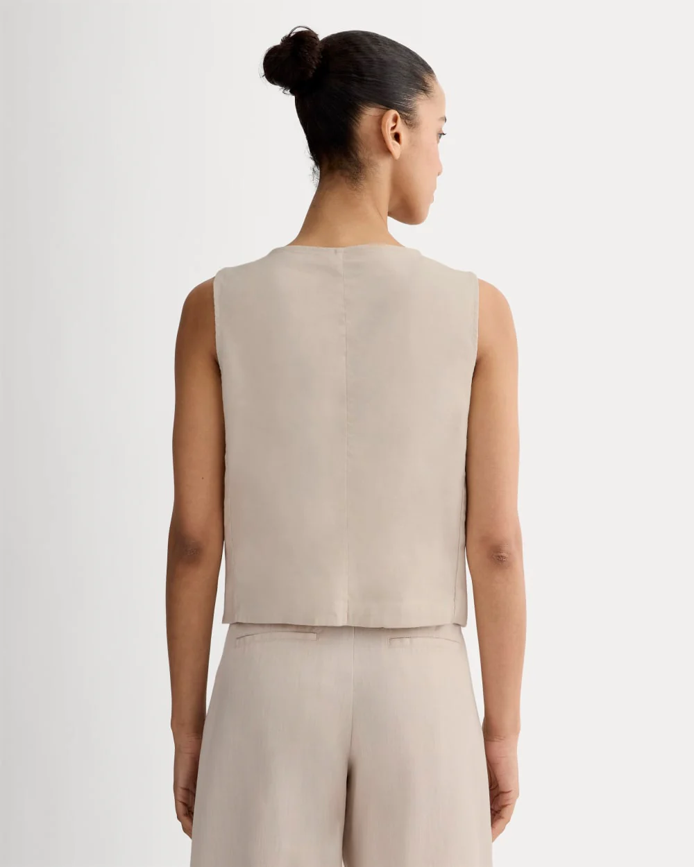 The Vest in Stretch Linen | Birch - Image 5