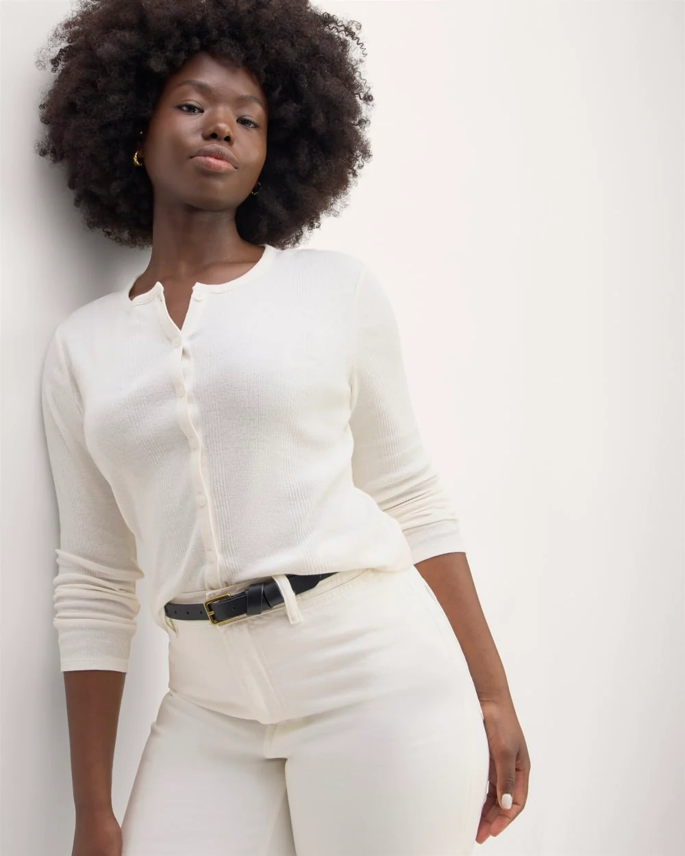 The Vintage Rib Cardigan | Bone - Image 5