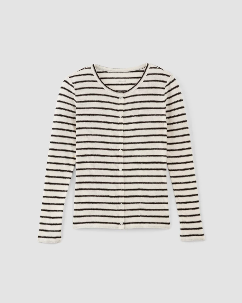 The Vintage Rib Cardigan | Bone / Black - Image 2