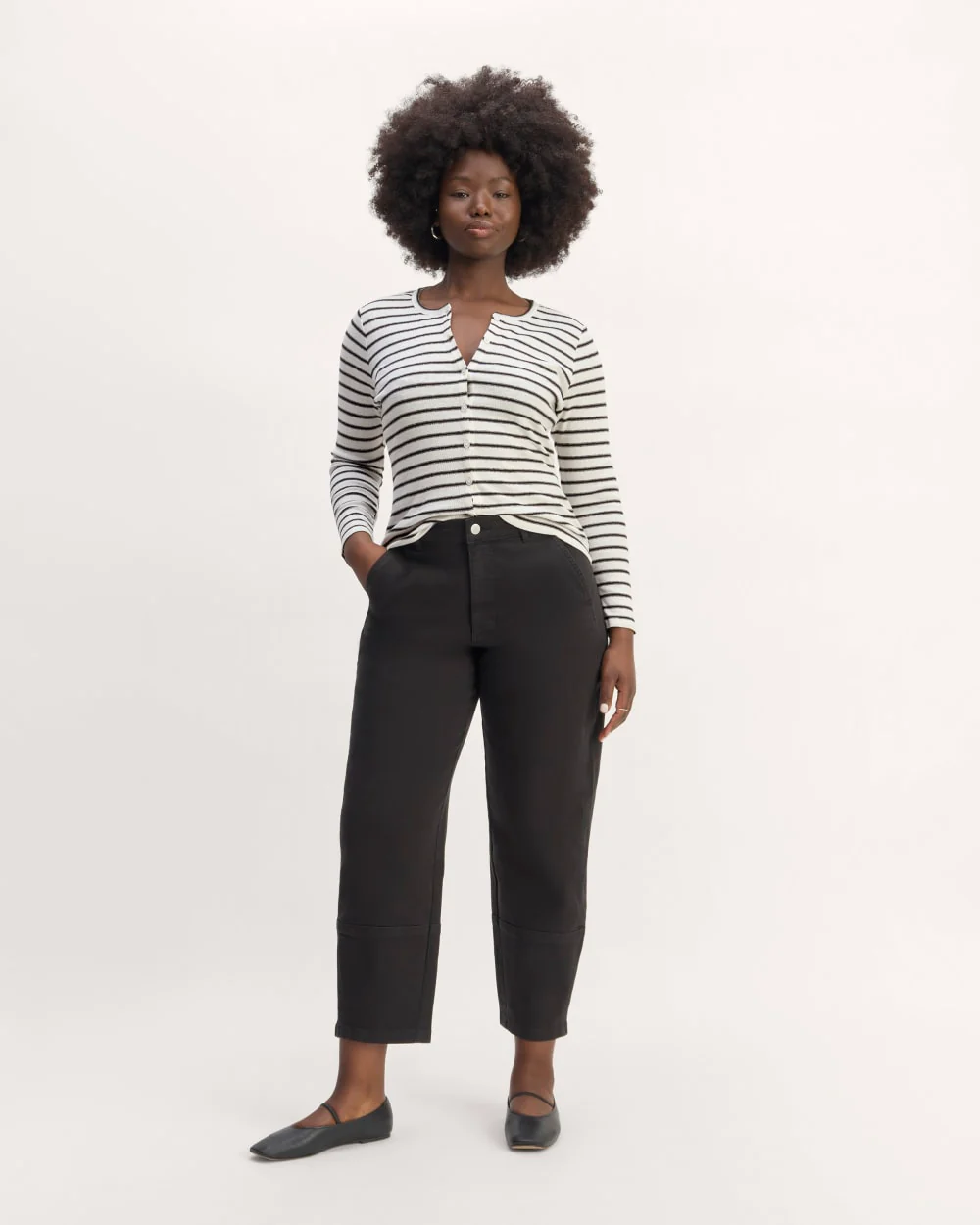 The Vintage Rib Cardigan | Bone / Black - Image 4