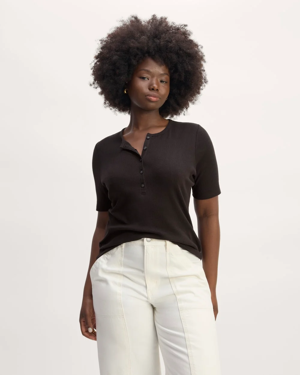 The Vintage Rib Henley | Black - Image 3