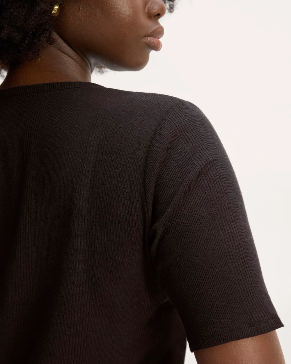 The Vintage Rib Henley | Black - Image 5