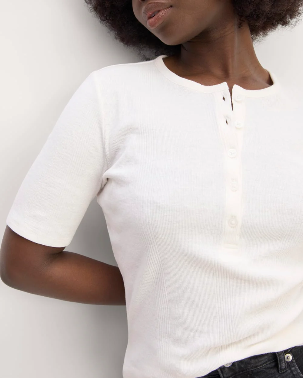 The Vintage Rib Henley | Bone - Image 5