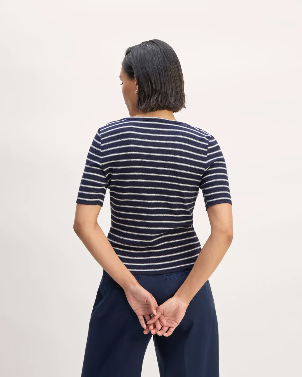 The Vintage Rib Henley | Navy / Bone - Image 6