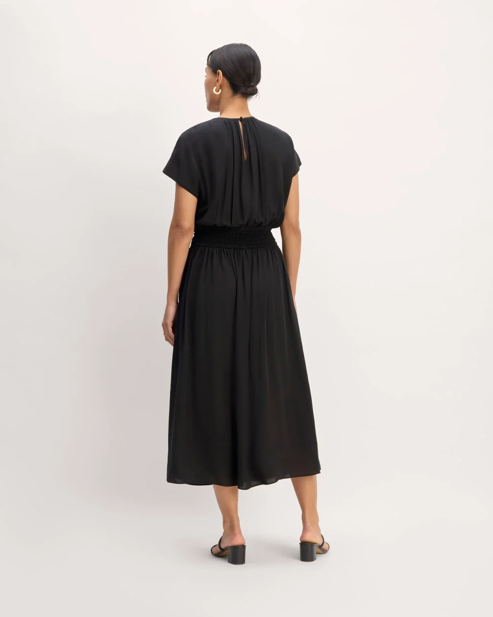 The Gathered Midi Dress | Black - Image 6