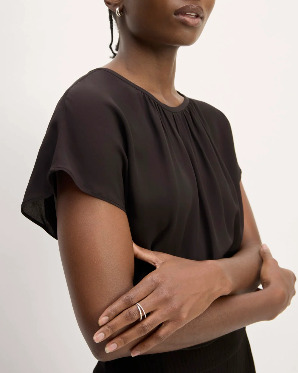 The Gathered Neck Top | Black - Image 4