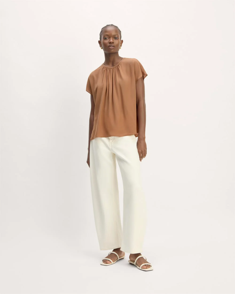 The Gathered Neck Top | Carob Brown - Image 4