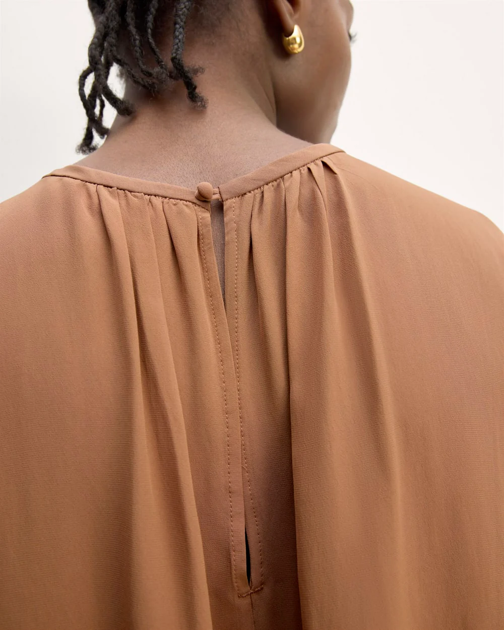 The Gathered Neck Top | Carob Brown - Image 5