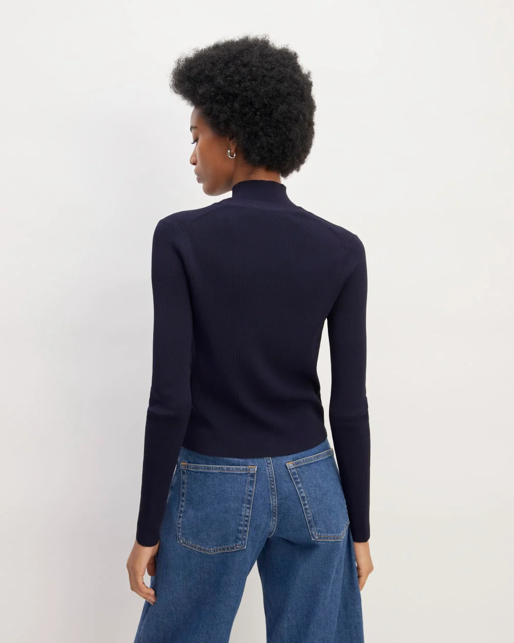 The Viscose Knit Cardigan | Navy - Image 6
