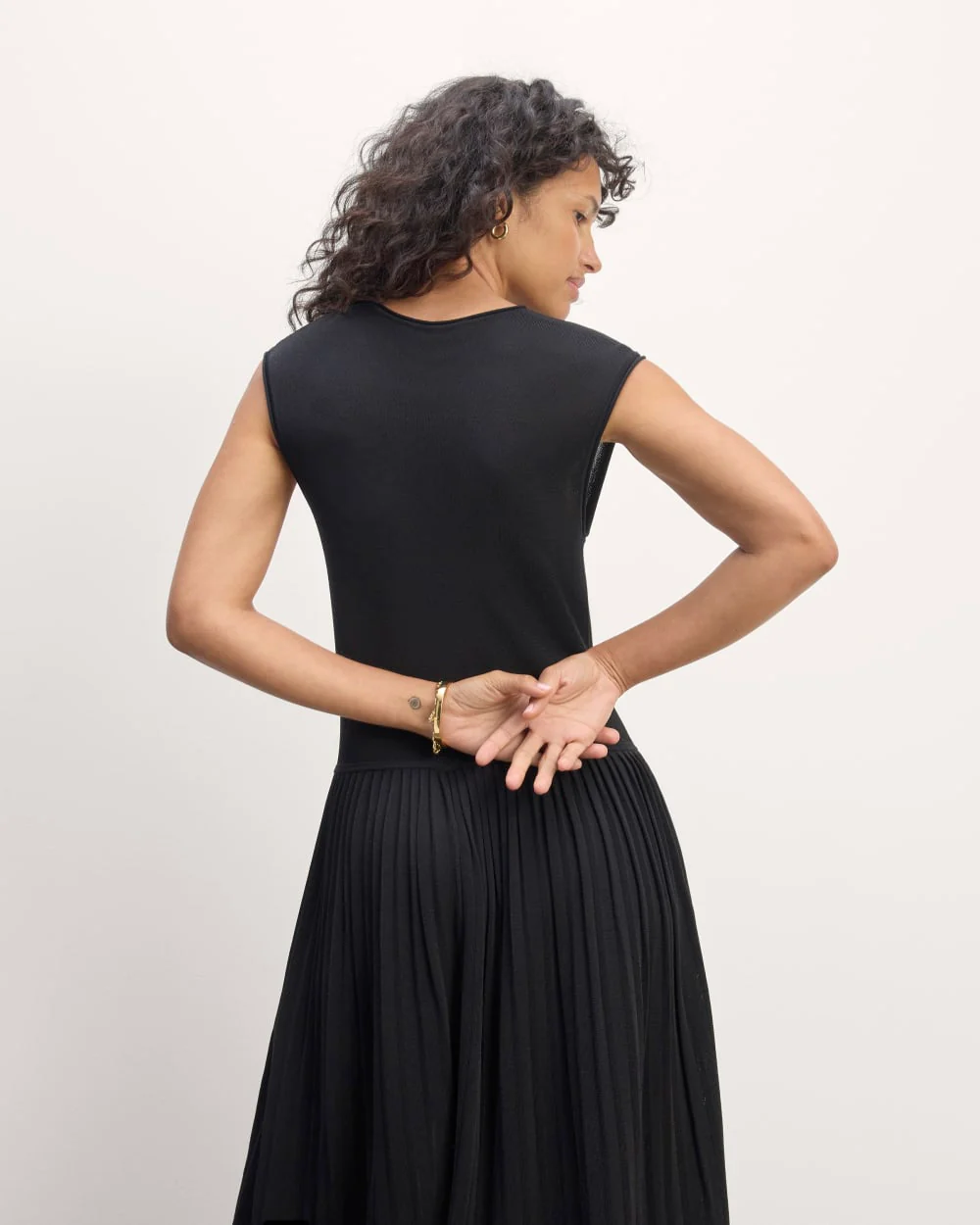 The Knit Pleated Dress | Black - Image 5