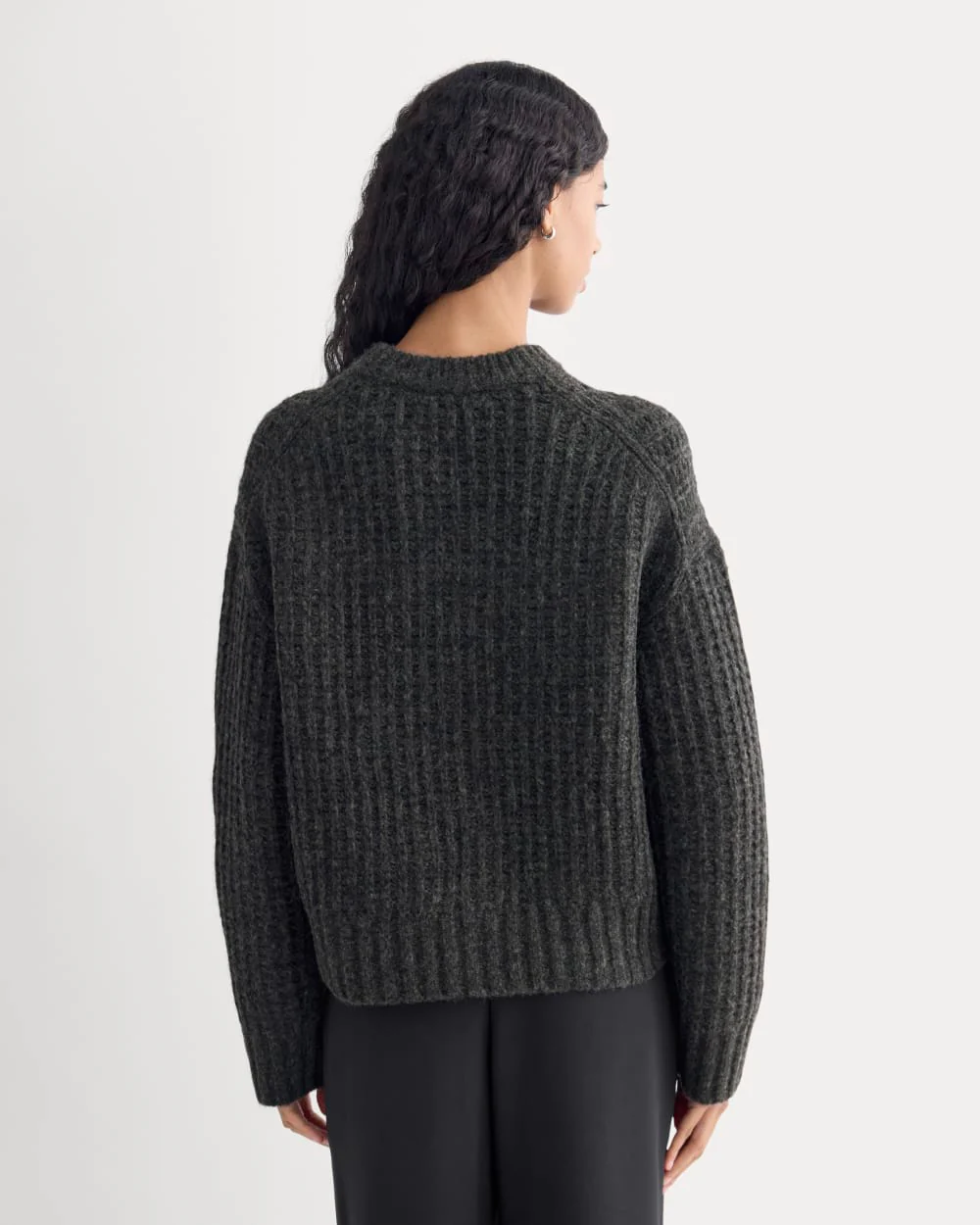 Waffle Sweater in Cloud | Heathered Soot - Image 7