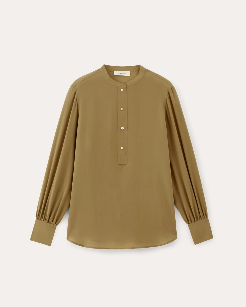 The Henley Shirt in Washable Silk | Fennel Seed - Image 2