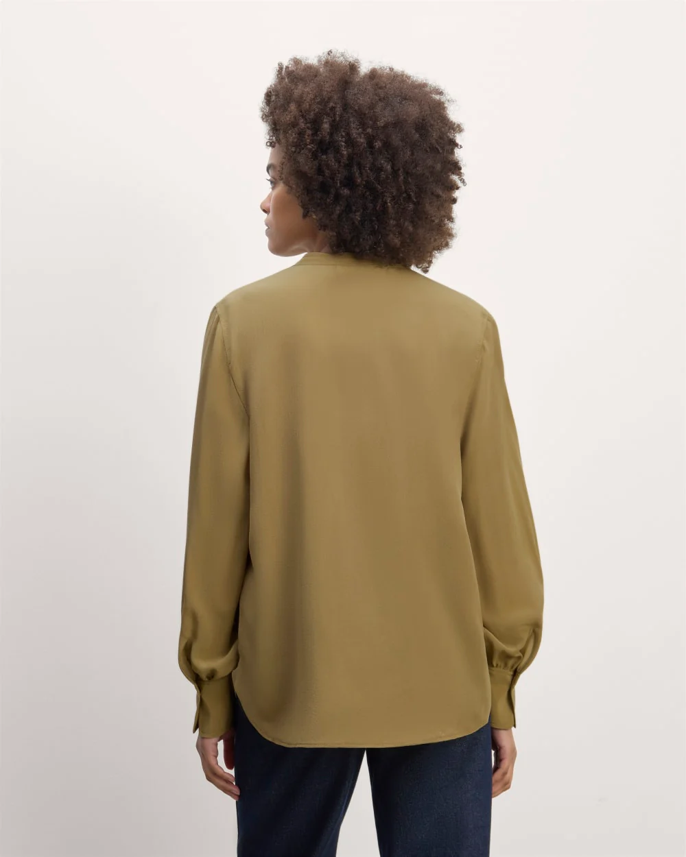 The Henley Shirt in Washable Silk | Fennel Seed - Image 6