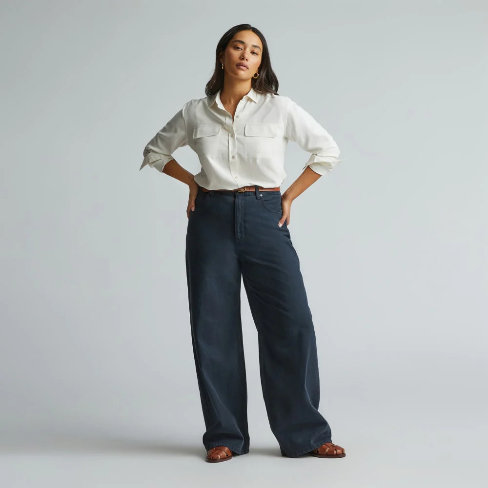 The Washable Silk Relaxed Shirt  | Bone - Image 3