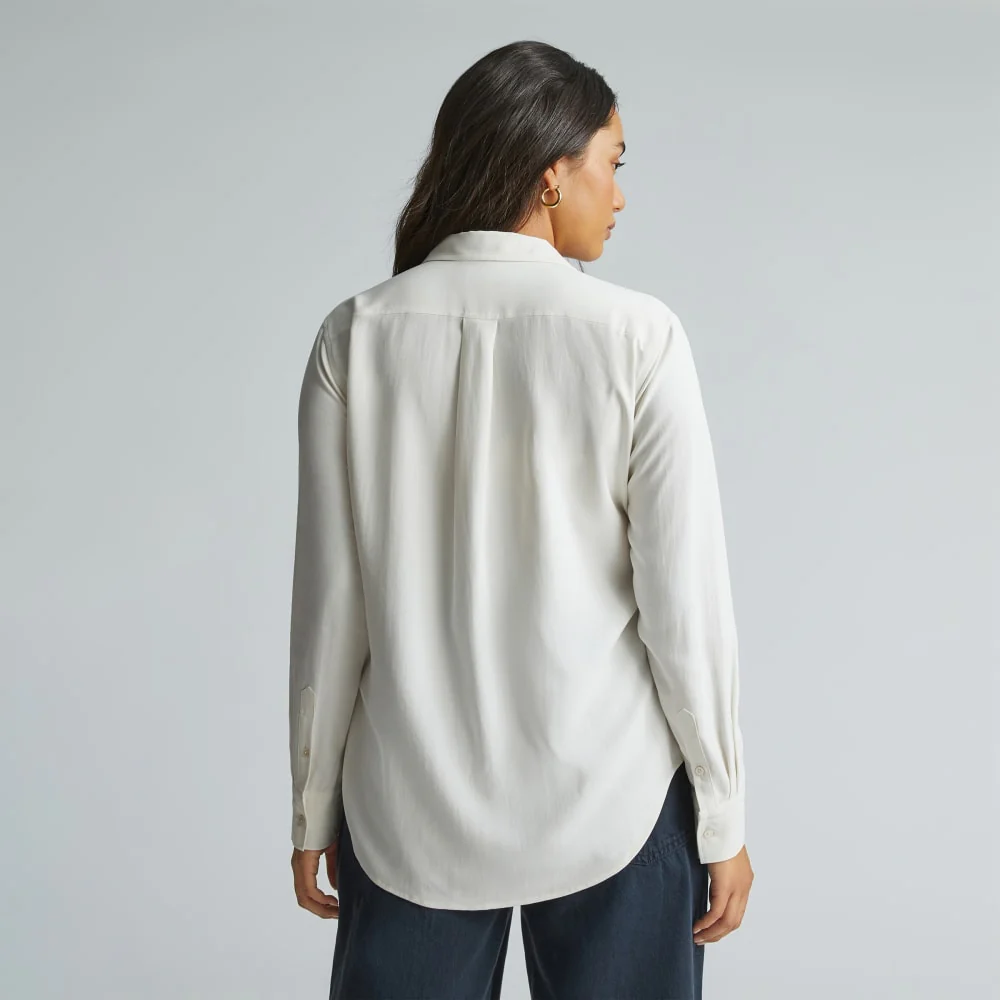 The Washable Silk Relaxed Shirt  | Bone - Image 4
